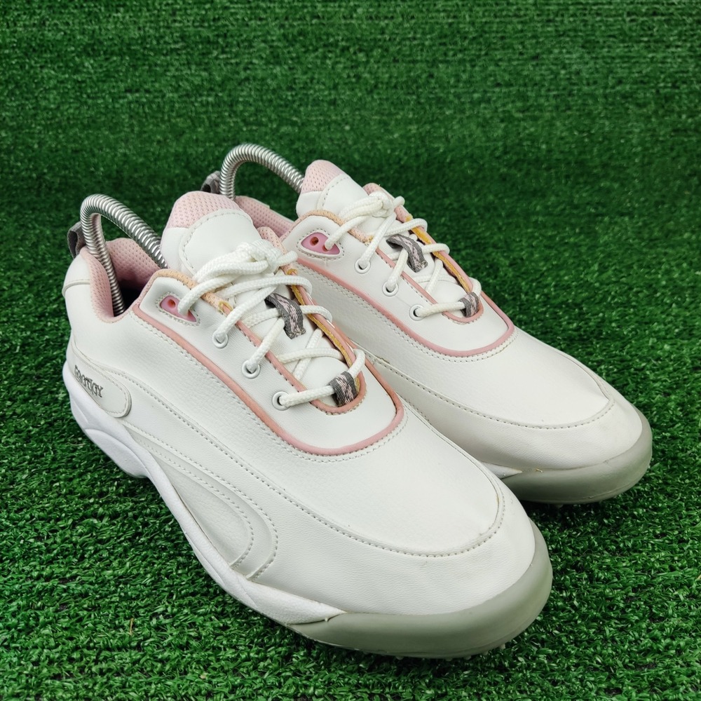 FootJoy Golf Shoes Womens 8 White GreenJoys 48703 Spiked Athletic Sneakers